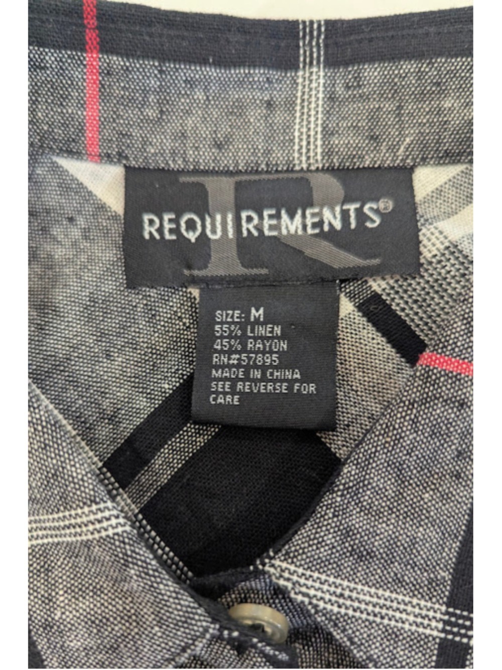 Linen Blend Plaid Requirements Womens Shirt M Grunge Academia Cabincore Y2K - Picture 9 of 9